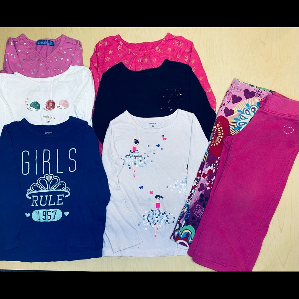 8 piece lot - 4T - long sleeves & pants